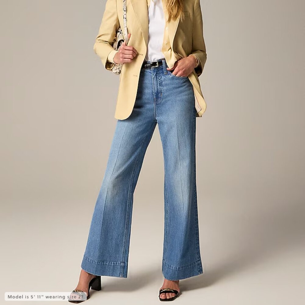 NWT J.Crew Denim Trouser, light blue, Size 34